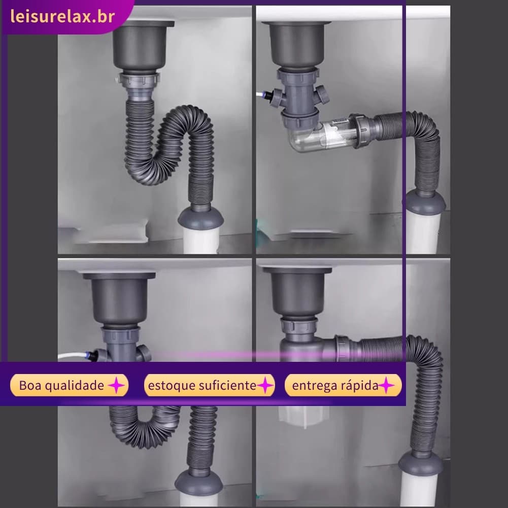 < SULA > Mangueira De Conexão Expansível Para Tubo De Drenagem De Pia De Cozinha Adequada Interface De 32/45/56 Mm