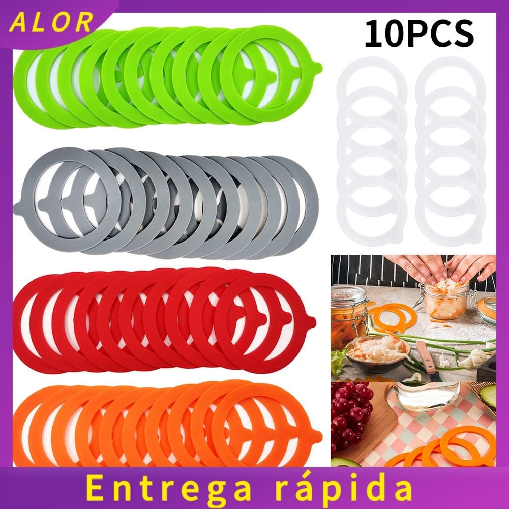 [ALOR] 10 Peças De Junta De Substituição De Silicone Anéis De Vedação De Borracha Hermética Para Tampas De Jarras