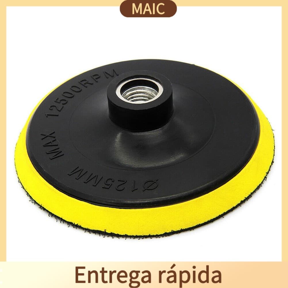 [MAIC] Almofada De Polimento De Gancho E Laço De 5 Polegadas 125 Mm Apoio Rotativa Adaptador De Broca M10/M14