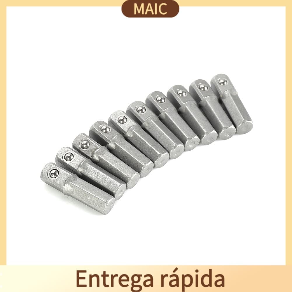 [MAIC] 10pcs Conversor De Adaptador De Soquete De Impacto 1/4 " Haste Hexagonal Para Unidade Quadrada De 25mm