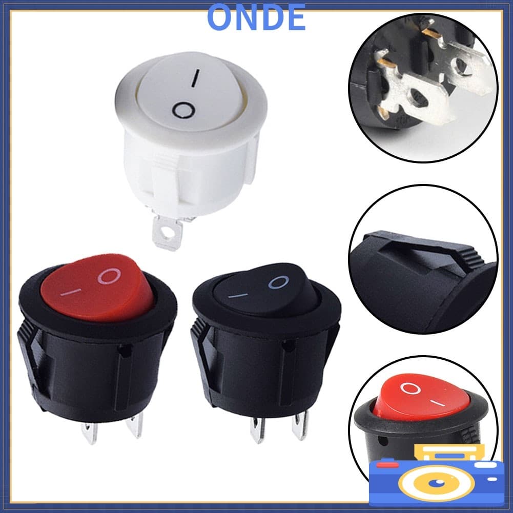 2PCS 12v Interruptor Oscilante Redondo ON/OFF 2 Pinos SPST Camper Van Para Caravana Motorhome