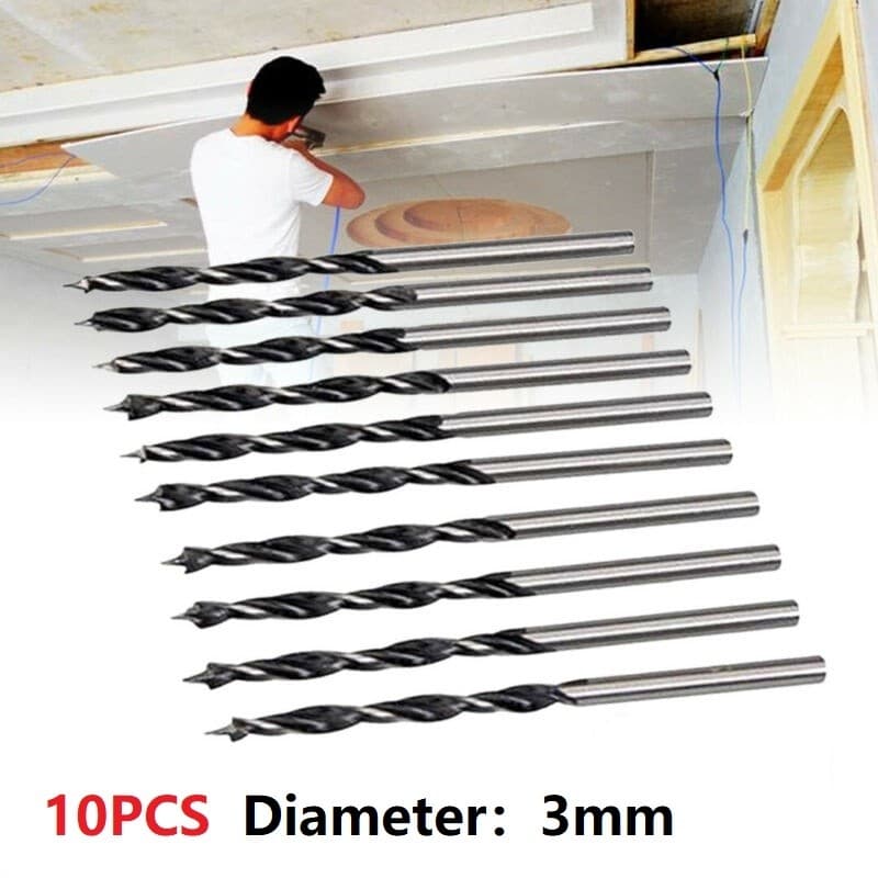 [LIRE] Brocas Para Carpintaria De 10 X 3 Mm De Diâmetro Com Pacote De Ponto Central