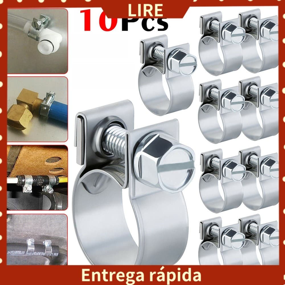 [LIRE] 10x Mini Linha De Combustível Jubileu Mangueira Clipes Braçadeira Diesel Tubo De Gasolina Radiador De Refrigerant