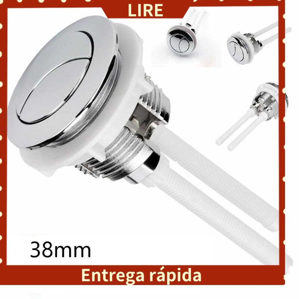[LIRE] Tanque De Vaso Sanitário Com Descarga Dupla De 38 Mm , Válvula Redonda , Botão De Pressão , Economia De Água Para