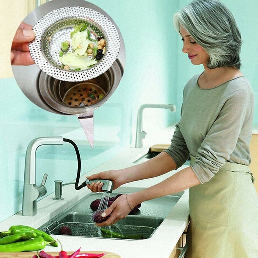 [LIRE] Banheira Pia Chuveiro Comida Cabelo Coletor Dreno Plug Filtro De Aço Inoxidável