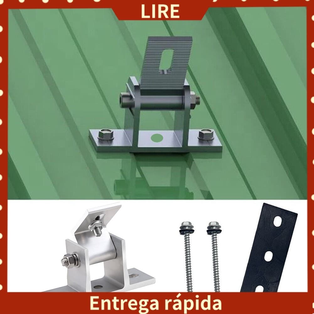 [LIRE] Elevação Giratória Do Painel Solar Com Acessório De Montagem No Telhado Suporte Angular