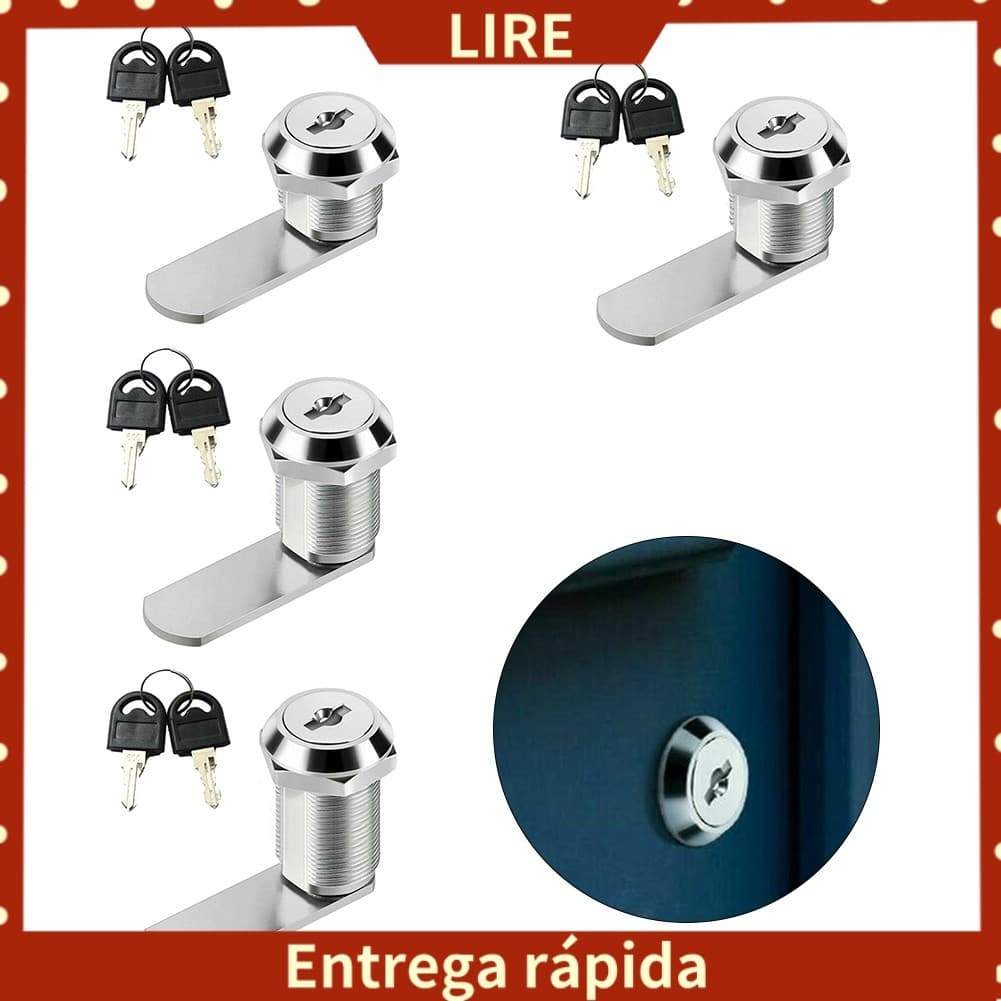 [LIRE] Cam Lock Security 16-30mm Porta Caixa De Correio Armário De Móveis 2 Chaves