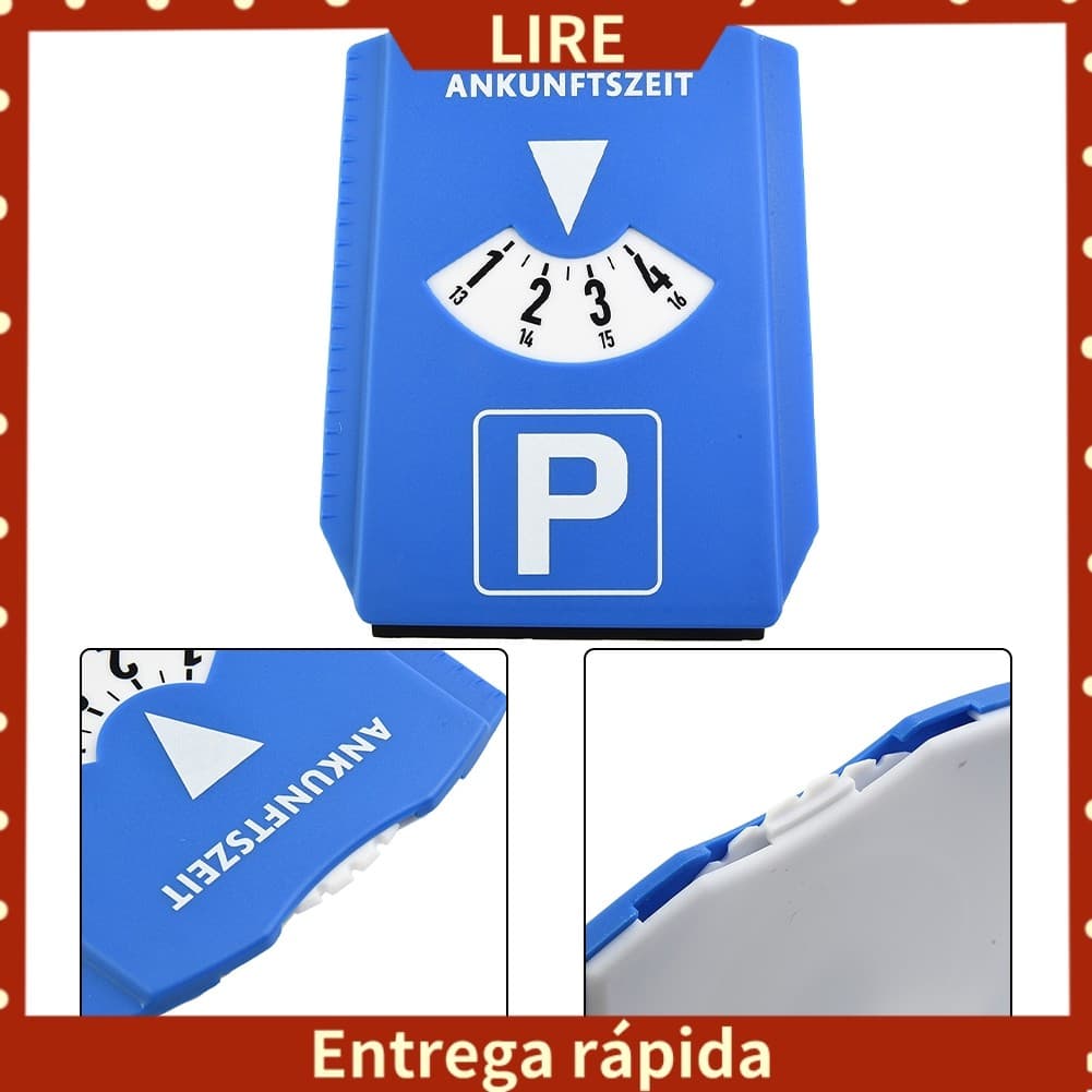 [LIRE] Temporizador De Disco De Estacionamento De Carro Relógio Exibição De Tempo De Chegada Azul Plástico Portátil
