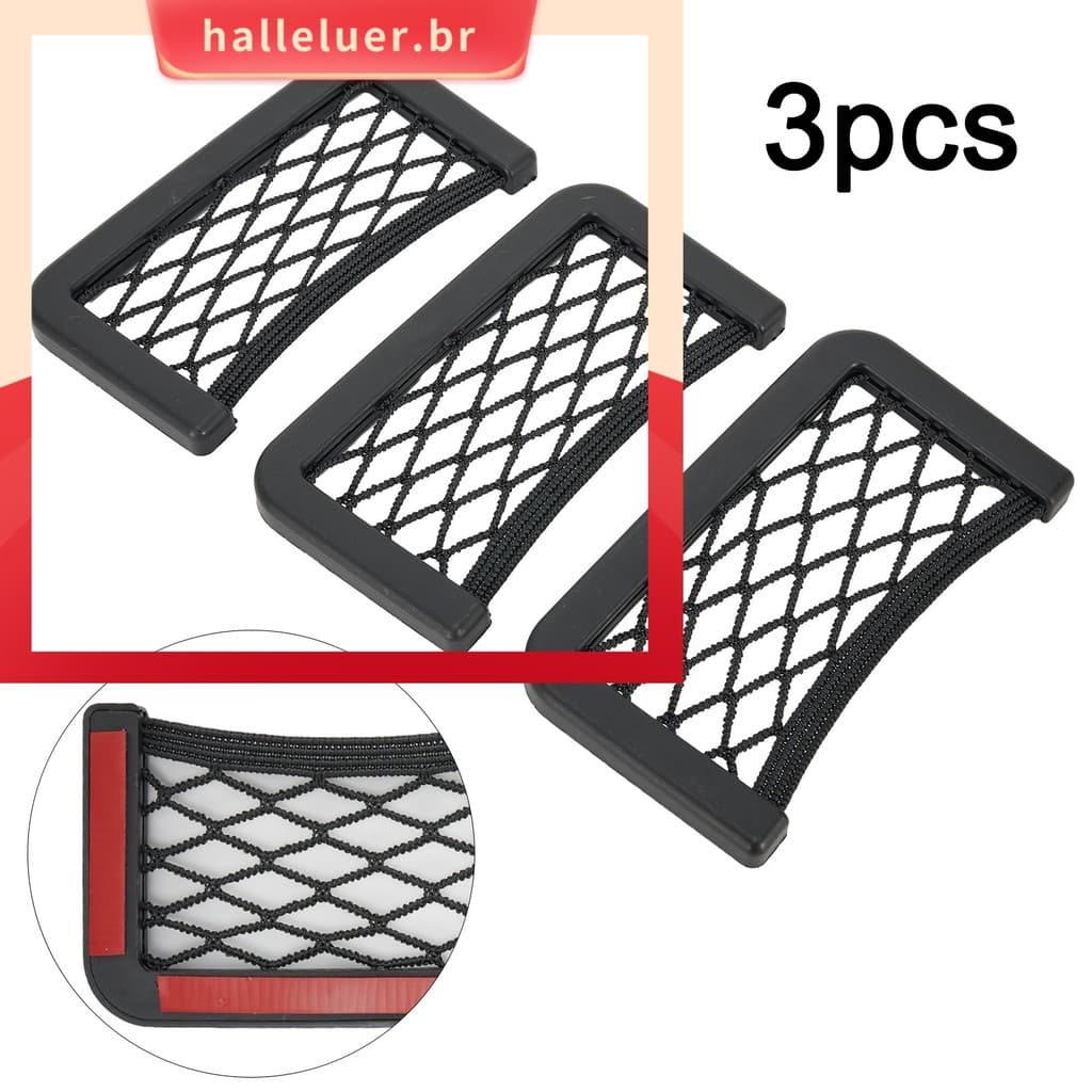 [HALE] 3 Pcs Universal Assento De Carro Lateral Traseiro Rede De Armazenamento Bolsa Suporte De Telefone Organizador De