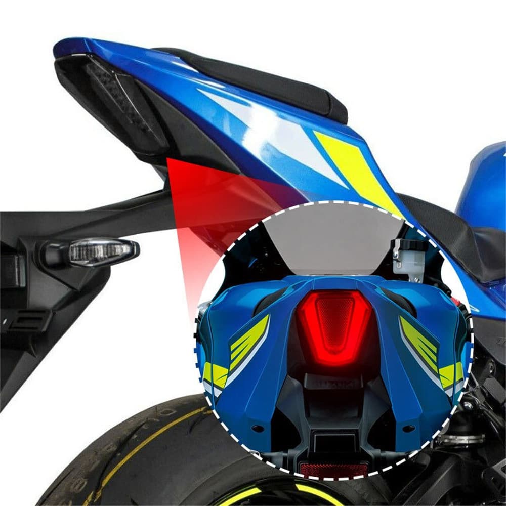 1 Peça 12V Traseira Motocicleta LED Luz Vermelha + Amarela Para GSXR1000 2017-2024