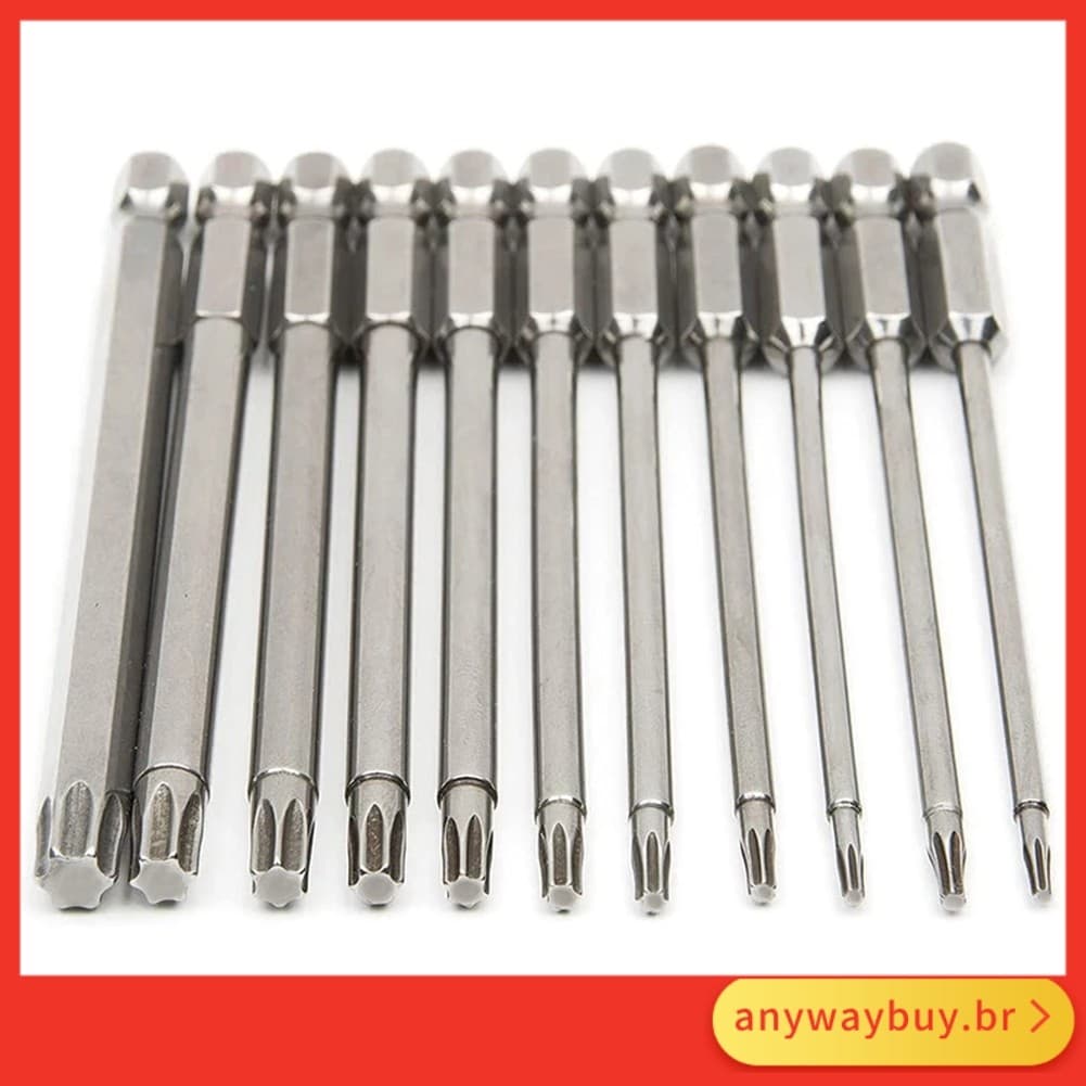 < Ay > Chave De Fenda Torx De Cabeça Magnética De Haste Hexagonal 100mm Estrela À Prova De Violação De Segurança ❀