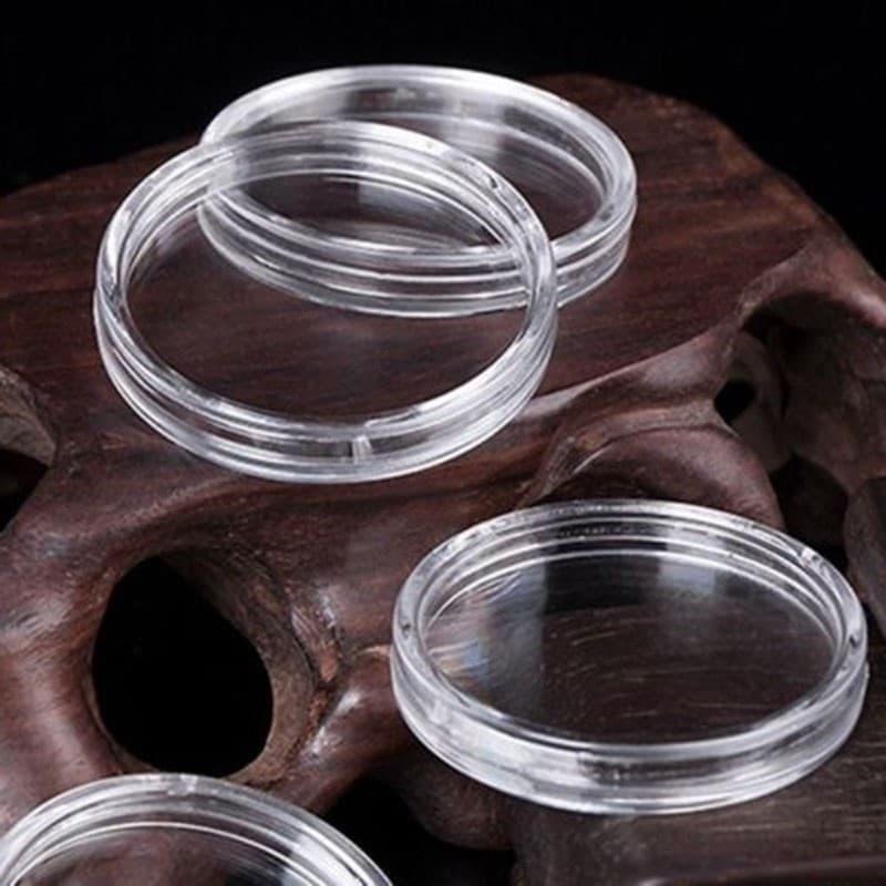 < Ay > 100 Unidades 20 Mm Cápsulas De Moedas Transparentes Recipientes Caixas De Armazenamento Suportes De Proteção ❀
