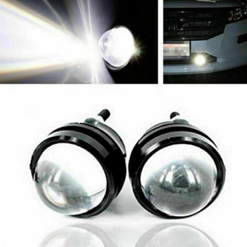 < Ay > 2 * LED Olho De Peixe Branco Carro DRL 10W Lente Do Projetor Lâmpada De Nevoeiro Luz Diurna ❀