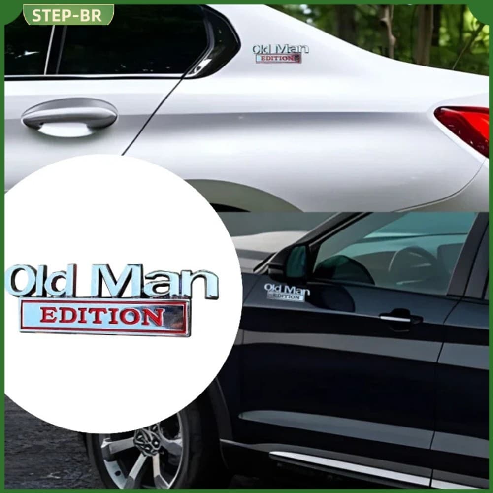 Emblema Adesivo Cromado De Metal 3D Para Carro , OLD MAN EDITION , De Decalques Carroceria De Porta-Malas De