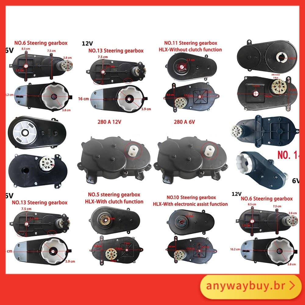 < Ay > Caixa De Engrenagens Do Motor De Direção 6V 12V Para Carro Elétrico Infantil , Passeio Em De Brinquedo ❀