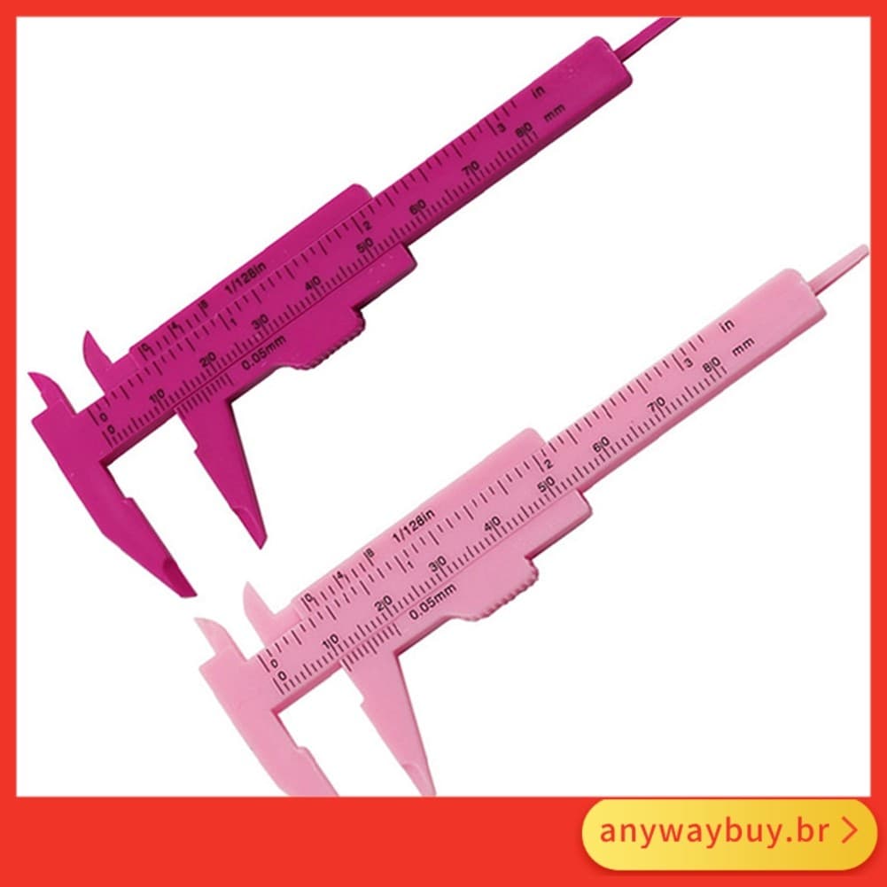 < AYAY > 0-80mm Plástico Deslizante Vernier Caliper Medidor Ferramenta De Medição Régua De Escala Dupla ❀