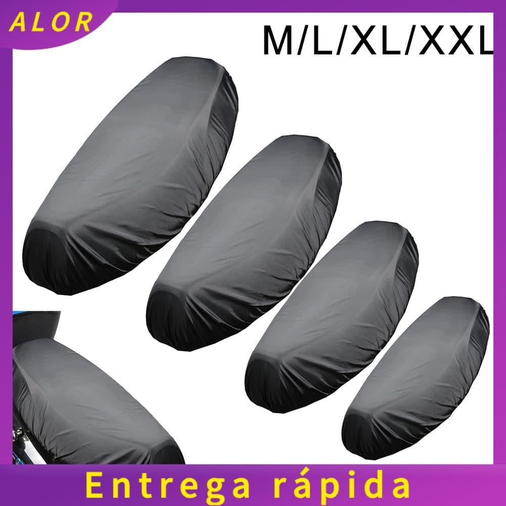 [ALOR] Capa De Assento De Chuva Para Motocicleta Universal Flexível À Prova D'água Selim Preta