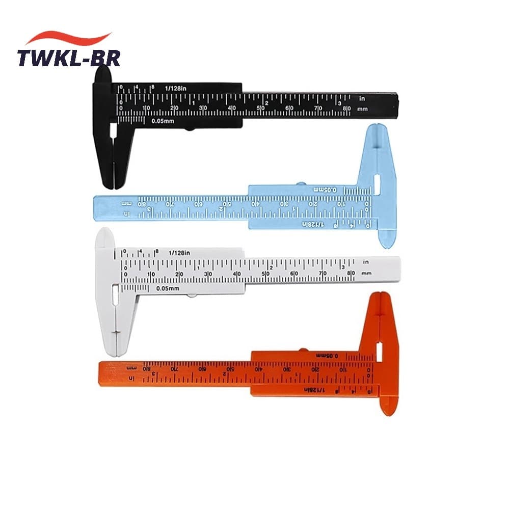 < TWKL > 80mm Mini Plástico Deslizante Vernier Caliper Medidor Ferramenta De Medida Micrômetro Régua ❀