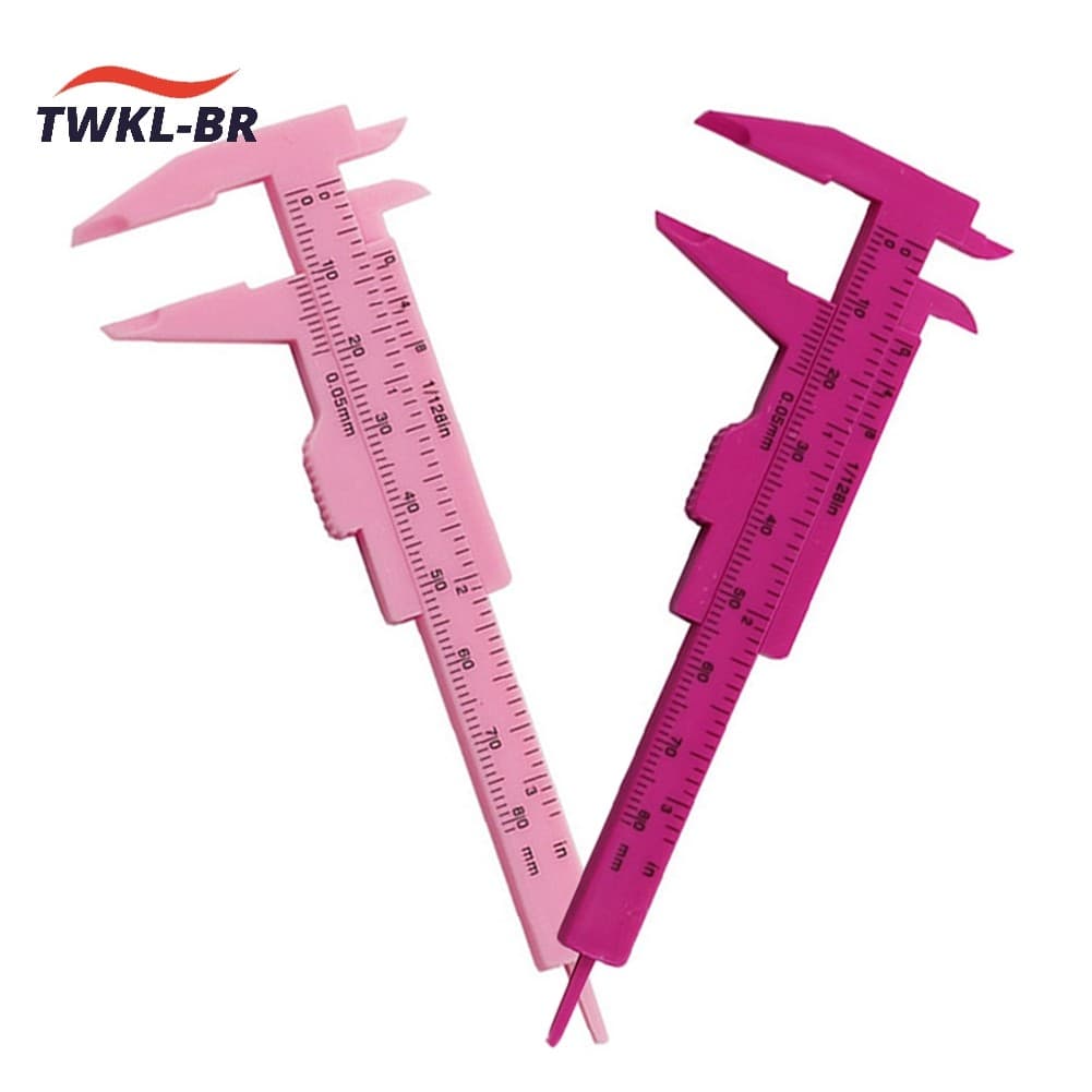 < TWKL > 0-80mm Plástico Deslizante Vernier Caliper Medidor Ferramenta De Medição Régua De Escala Dupla ❀