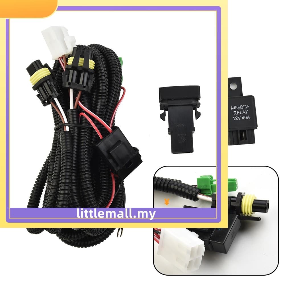 [LLMA] Soquete Do Chicote Elétrico Da Luz De Nevoeiro H11 Com Interruptor Indicador LED + Relé Automotivo
