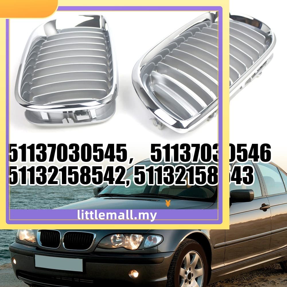 [LLMA] 2 Peças De Grade De Para-Choque Dianteiro Cromado BMW Série 3 E46 2002-2005