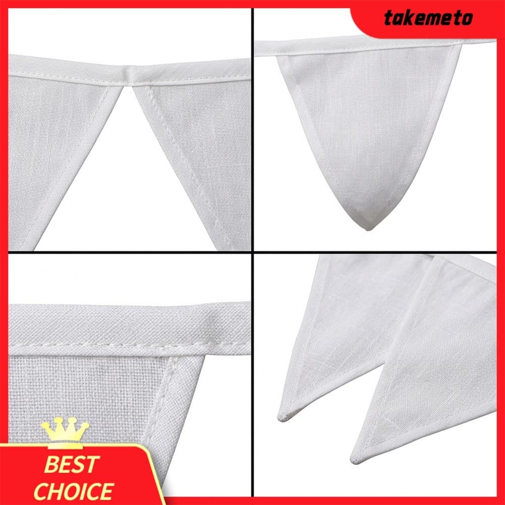 { Agosto Em Novo } Banner De Flâmula Triangular Branco 10M-Estamenha Perfeita Para Festas E Casamentos !