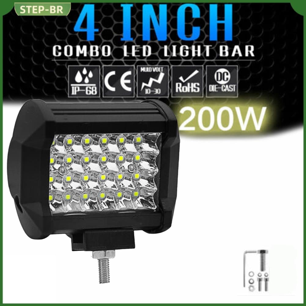 Barra De Luz De Trabalho LED De 4 Polegadas 72 W Esportiva Para Lâmpada Combinada Caminhão De Condução Offroad Branco