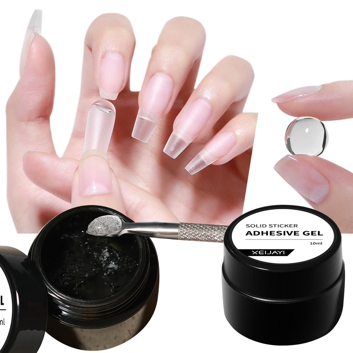 Pontas De Unhas Sólidas Gel Adesivo Sólido Remendo De Cola Adesiva Super Pegajosa UV Nail Art Secagem Rápida Forte Colag