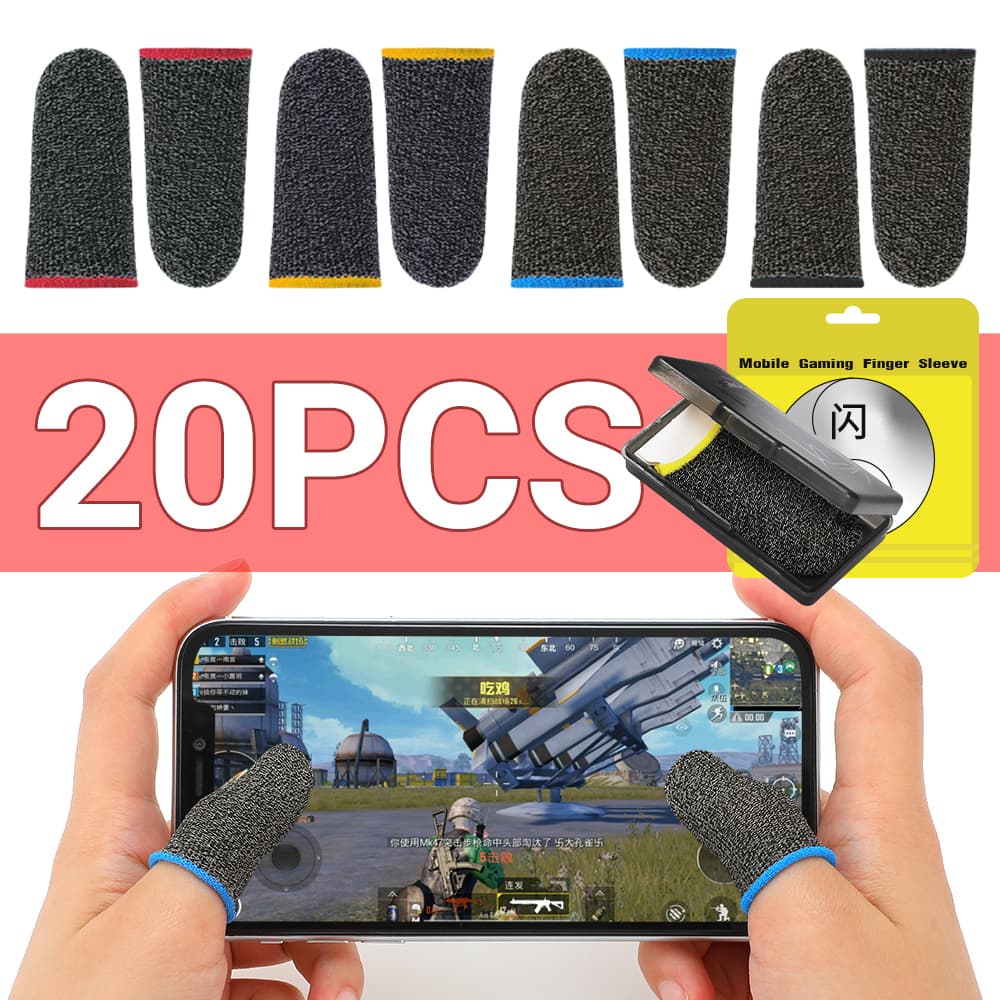 Capa de Jogo para Dedos PUBG com 20/40 Peças, Protetores à Prova de Suor, Sem Risco, Luvas Sensíveis ao Toque para