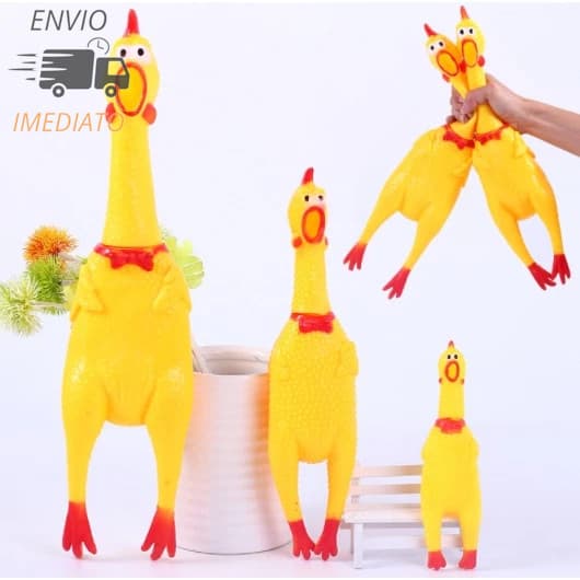 Galinha Frango Borracha Mordedor Cachorro Pet Faz Barulho / Brinquedos Cachorro