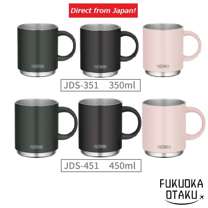 THERMOS Caneca Térmica a Vácuo JDS-351 / JDS-451 Quente & Frio Compatível Lava-Louças Empilhável【Direto do Japão】