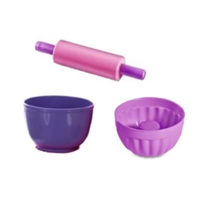 Kit Cozinha divertida criativa rolo bolo forma rosa roxo
