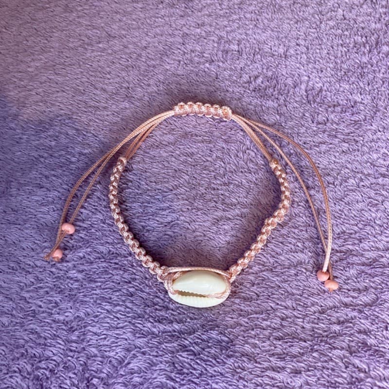 Pulseira Artesanal de Macramê - Búzios sem Miçanga