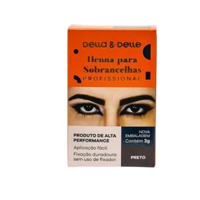 Henna Para Sobrancelhas Della E Delle preto 3g - Della&Delle