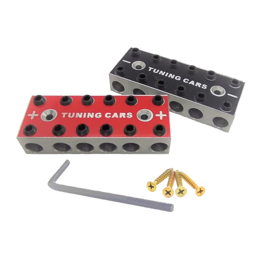Par Barramento Bloco Distribuidor de Energia Bateria Amplificador Som 6x6 - 12 Vias Fixa até 70mm²