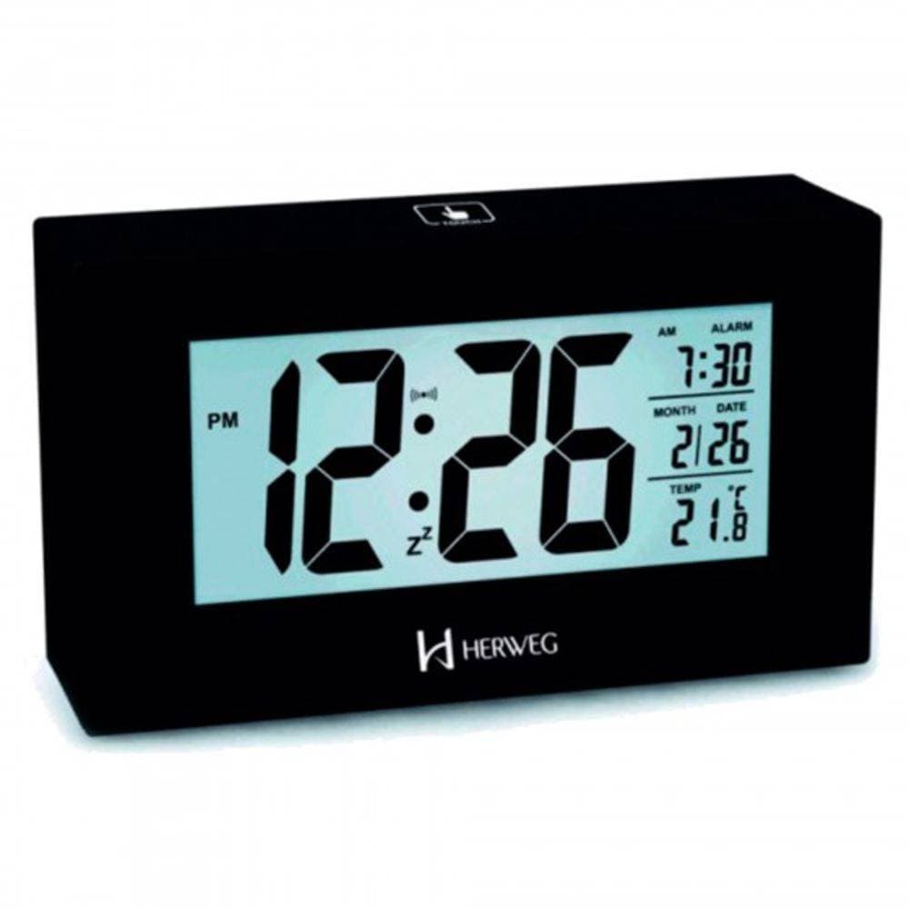 Relógio Despertador Digital Herweg Alarme Termômetr 2972 034