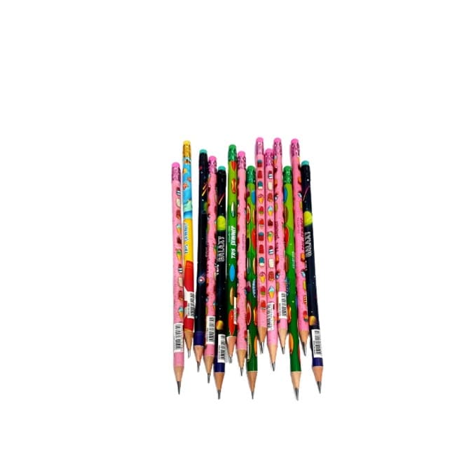 kit com 20 Lápis De Escrever Com Borracha Modelos Variados Material Escolar