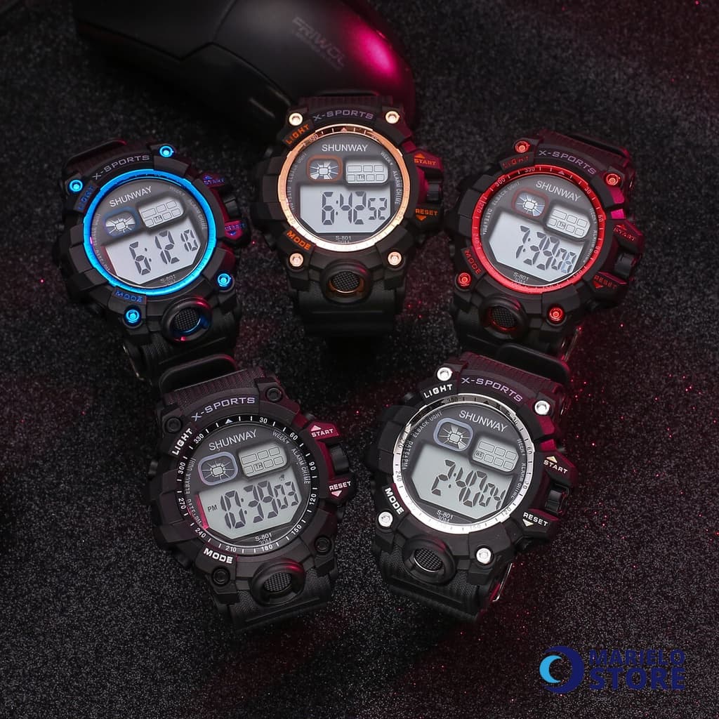 Relógio De Pulso Digital Masculino Esportivo a Prova d 'Água S-801
