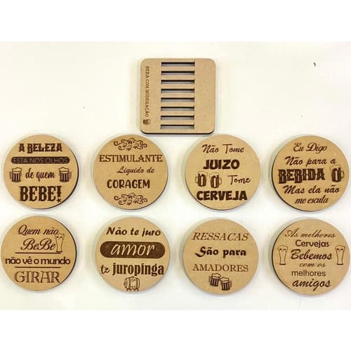 Porta Copo + Mais Suporte Em Mdf Para Bares E Lanchonetes