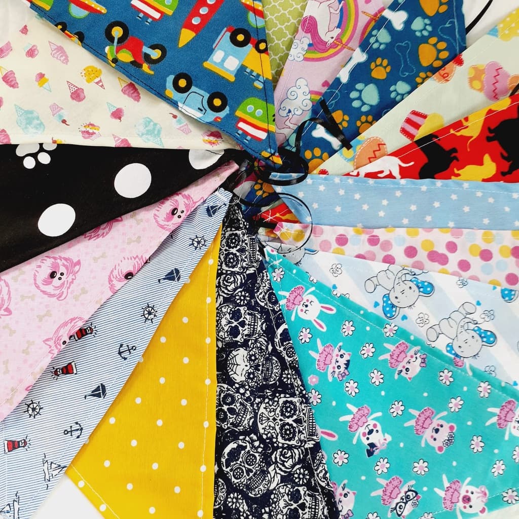 kit bandanas pets para banho e tosa com 12 ou 25 unidades, para caes e gatos.