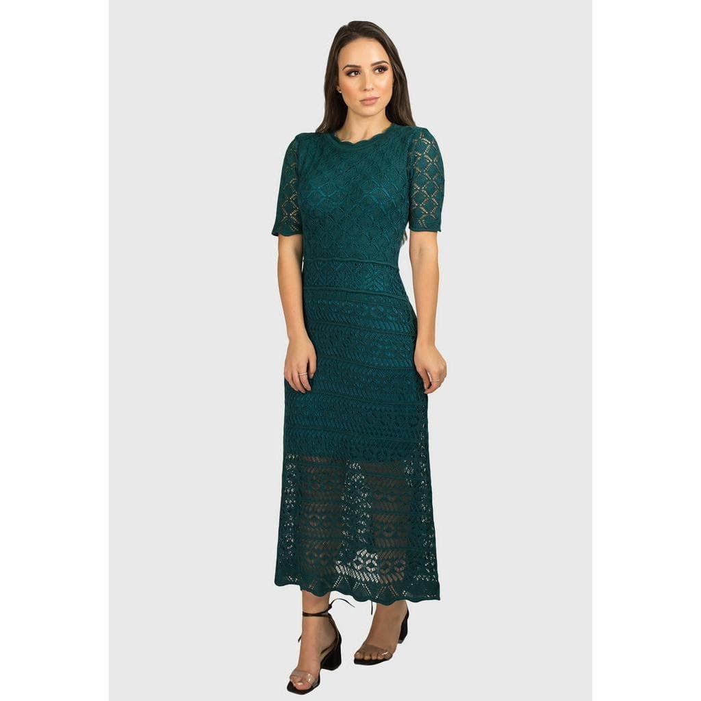 Vestido Tricot Evangelico Midi com Zipper Livora