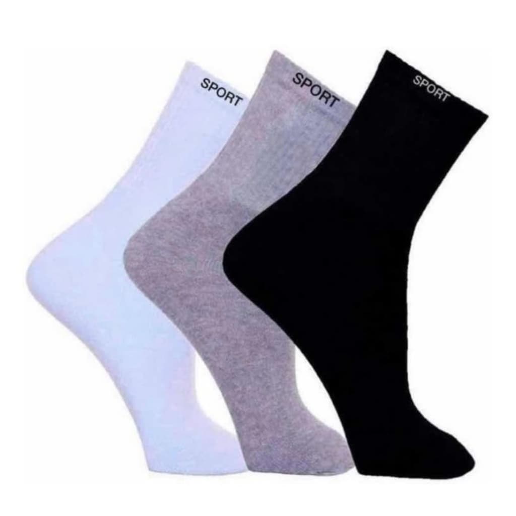 Meias Cano Medio/Alto 1Par de Meias Algodão Conforto Feminina e Masculina