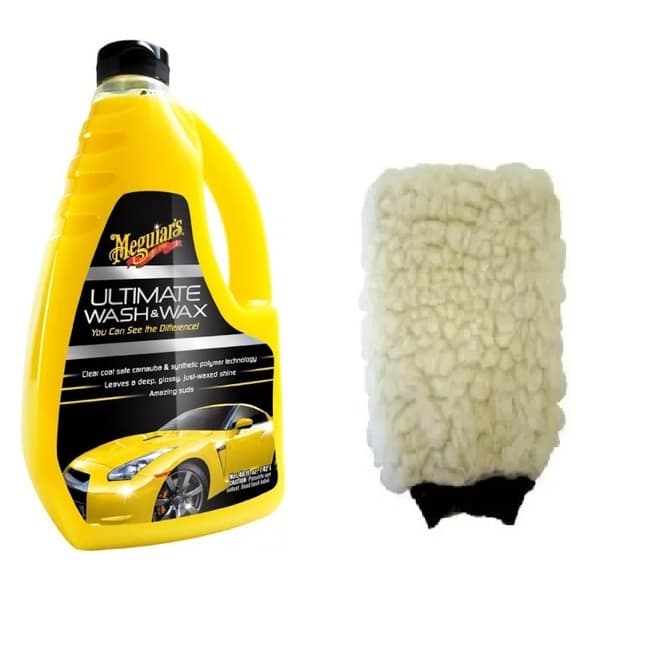 Shampoo Com Cera Ultimate Wash E Wax 1420ml Meguiars com Luva Para Lavagem