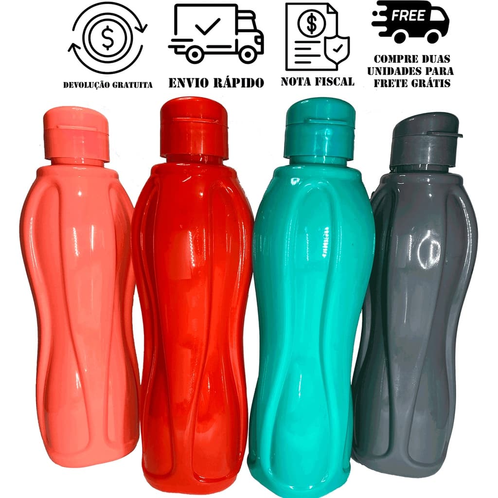 Garrafa Squeeze de Água 830ML Plástica Com Alça Academia