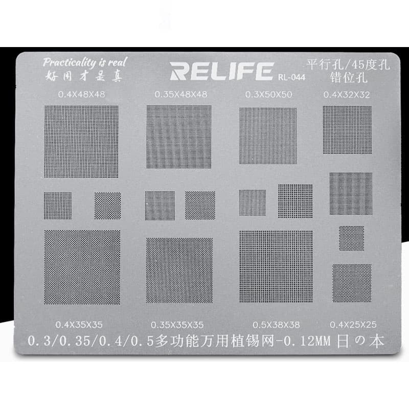 Relife 0.3/0.35/0.4/0.5/Paralela/45 Graus Multi-Propósito BGA Stencil Buraco Universal Solda Reballing Net