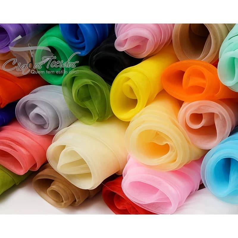Tecido organza cristal com brilho decoração roupa festa