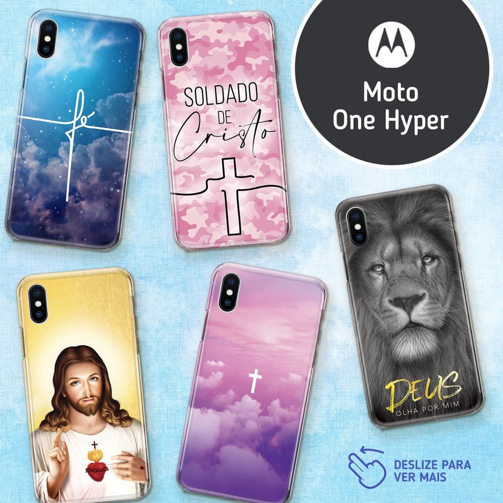 Capa Capinha - Motorola Moto One Hyper - Religião Deus Jesus