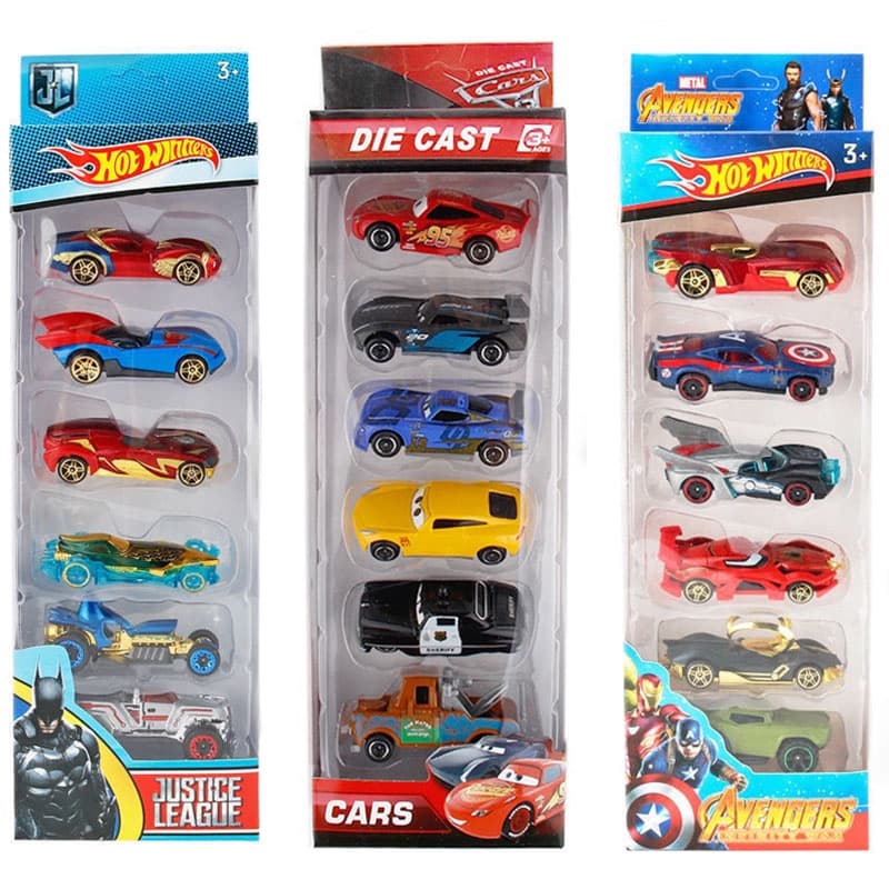 6 Pçs Carro Brinquedos Batman Batmobile/Patrol/Vingadores/Liga Da Justiça/Carros Modelo Brinquedo Veículo Diecast Para M