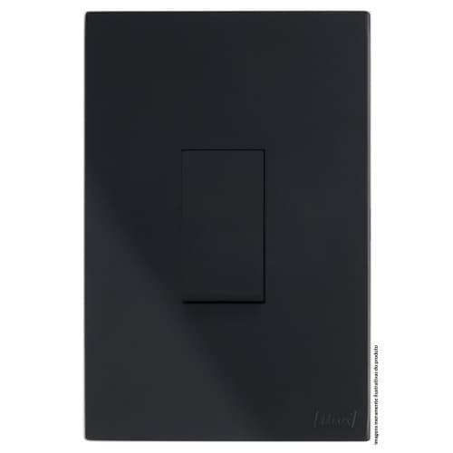 Conjunto Interruptor Simples Vertical Preto Fosco Tecla Apagador Acendedor Kit Recta Blux