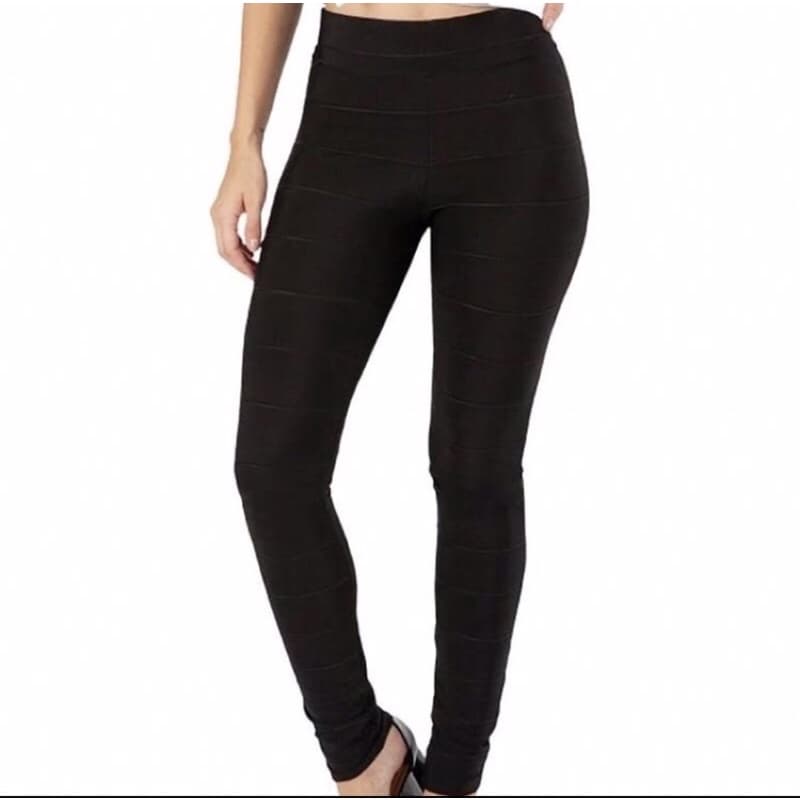 Calça Legging de Bandagem Básica Modelo Skinny Tecido Grosso e Cintura Alta